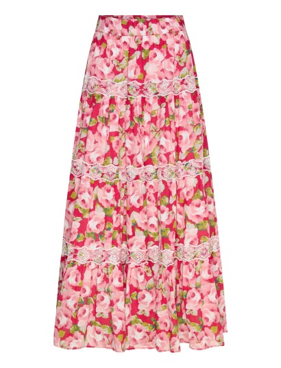 by Ti Mo Cotton Slub Skirt Red L