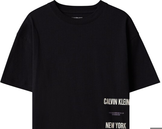 Calvin Klein Interest Placement Aw Ss T Shirt Black 170 x 16