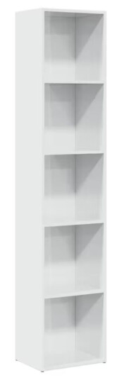 Bokhylle høyglans hvit 40x30x189 cm konstruert tre