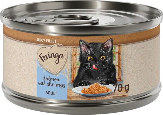 Feringa Våtfôr Juicy Filet Laks Med Reker 12 X 70 G 12 X 70 G