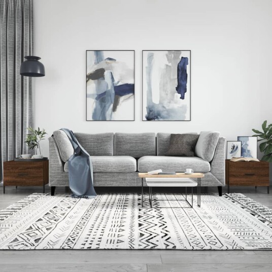  Salongbord 2 stk brun eik 50x50x40 cm konstruert tre 8720845428884