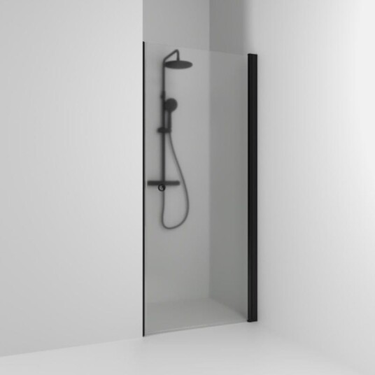 Svedbergs Skoga Dusjnisje Rett 76,3 cm, Sort Matt/Frostglass