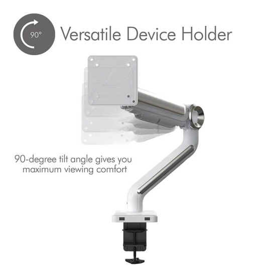Desire2 Monitor Bordfeste m. Skrueklemme for 1 Skjerm 13" - 35" - (VESA 75 & 100) - Hvit