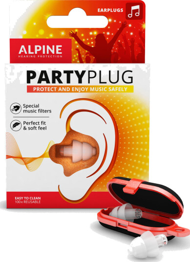 Alpine Hearing Protection Partyplug Earplugs Transparent