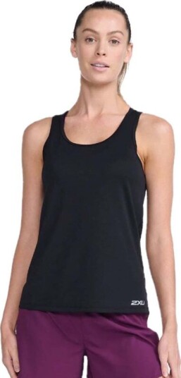 2XU Women's Aero Singlet S, Black/Silver Reflective