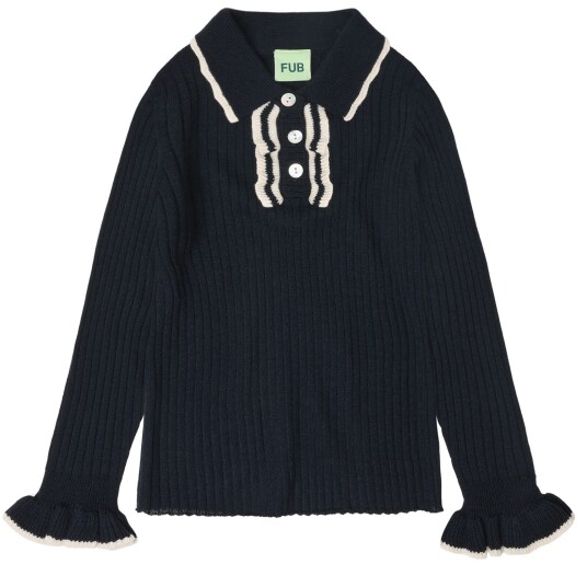 FUB Dark Navy Frill Polo 110