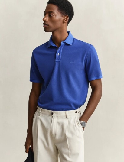 GANT Sunfaded Ss Polo   Blue   XXXXL