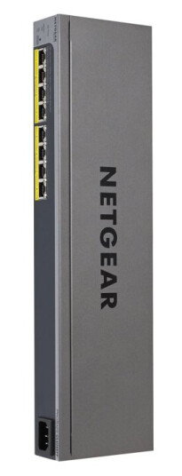 Netgear Plus Gs408epp - Switch - Styrt - 8 X 10/100/1000 (Poe+) - Stasjonær, Rackmonterbar, Veggmonterbar, Stangmonterbar - Poe+ (124 W)