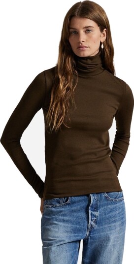 Polo Ralph Lauren Stretch Blend Turtleneck Brown XS