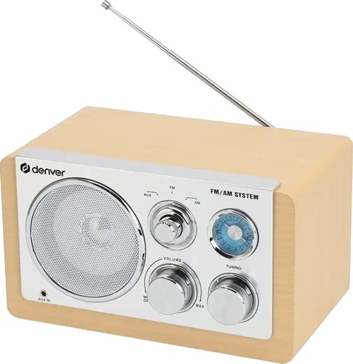 Denver TR-63LW Analog AM/FM Radio i Lyst Treverk