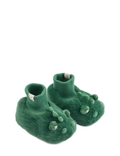 Liewood Beth Crocodile Plush Slippers - Green - 16/17