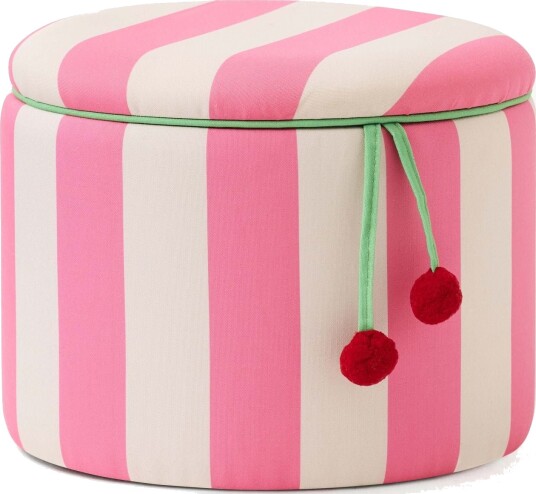 Kid"s Concept Pouffe Cylinder With Storage Pink Pink ONE SIZE Kid"s Concept Pouffe Cylinder With Storage Pink Pink ONE SIZE