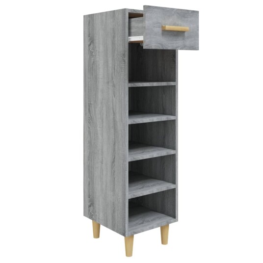 vidaXL Skohylle gr? sonoma 30x35x105 cm konstruert tre
