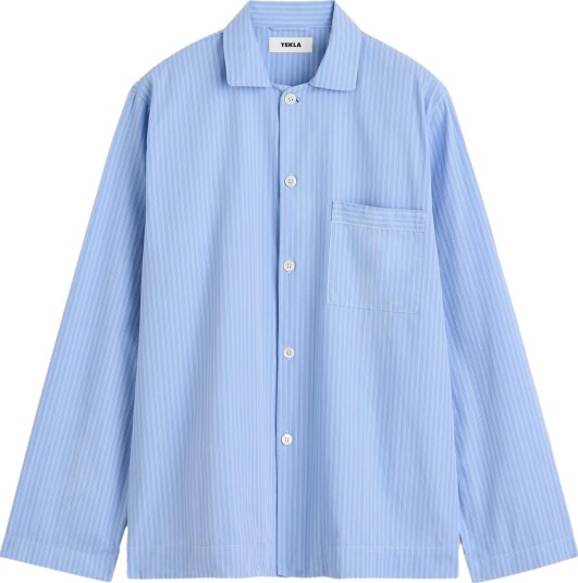 Tekla Poplin Pyjamas Long Sleeve Shirt Pin Stripes Undertøy Blå L Tekla Poplin Pyjamas Long Sleeve Shirt Pin Stripes Undertøy Blå L