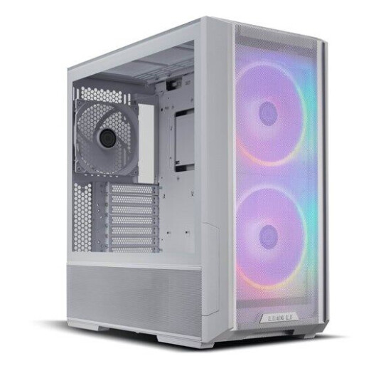 Lian Li Lancool 216 Midi Tower Kabinett med Glassvindu og RGB Belysning - Hvit Lian Li Lancool 216 Midi Tower Kabinett med Glassvindu og RGB Belysning - Hvit