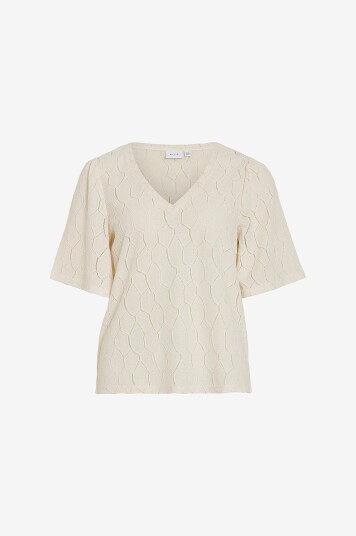 Vila - Topp viArcella V-neck 2/4 Top - Grå