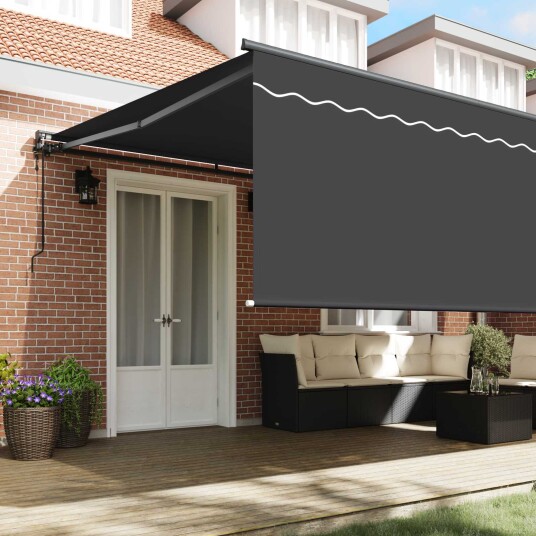 Innvendbar Markise Antrasitt 500 × 300 cm
