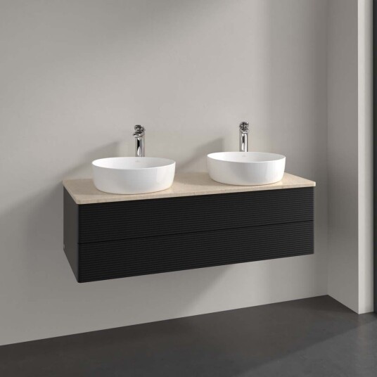 Villeroy & Boch  Antao Servantskap med 2 skuffer 120x50x36 cm m/lys Sort Matt/Crème