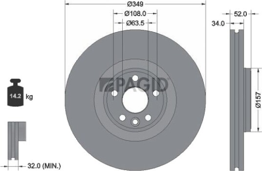 PAGID 56018NHC Bremseskive PAGID 56018NHC Bremseskive