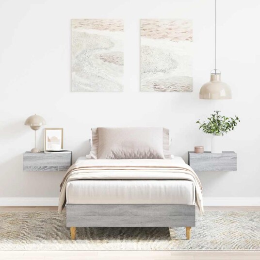  Sengeramme uten madrass grå sonoma 100x200 cm konstruert tre