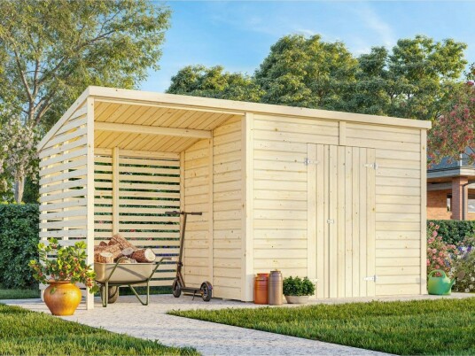 Redskapsbod Palmako Leif 4,5 + 2,9 m2 Redskapsbod Palmako Leif 4,5 + 2,9 m2
