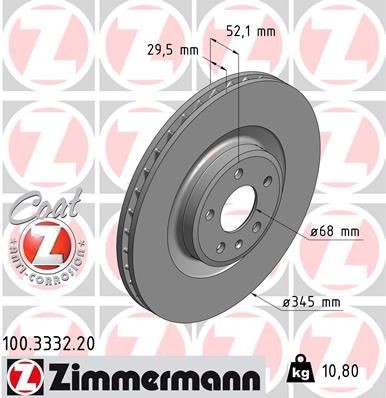 Bremseskive ZIMMERMANN 100.3332.20