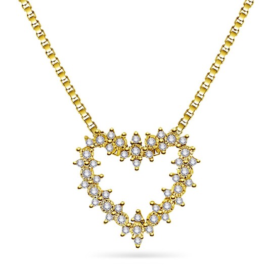 Laura by Gullfunn, smykke i 585 gult gull med diamanter 0,18 ct