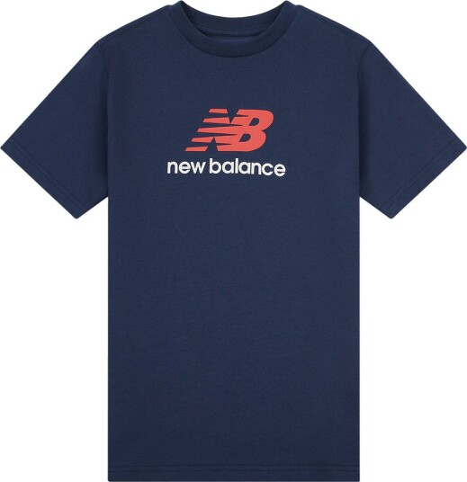 New Balance New Balance Jersey Stacked Logo Tee   Navy   122