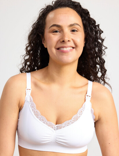 Lindex Bra 2 P Seamless Nursing W Lace - White - XS Lindex Bra 2 P Seamless Nursing W Lace - White - XS