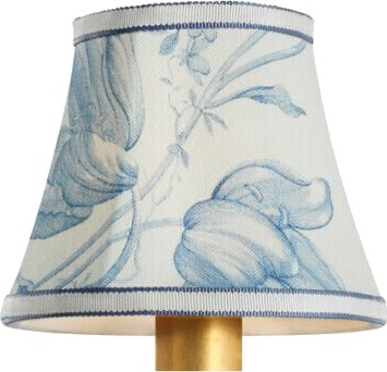 Schumacher 5" Delft Toile De Fleurs Bell Empire Shade