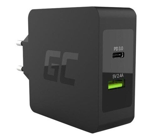 Green Cell 45W USB-C Mobillader med Quick Charge 3.0 - Svart