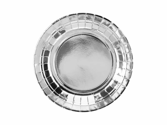 Partydeco 6 stk Metallisk Sølvfargede Papptallerkener 18 cm Partydeco 6 stk Metallisk Sølvfargede Papptallerkener 18 cm