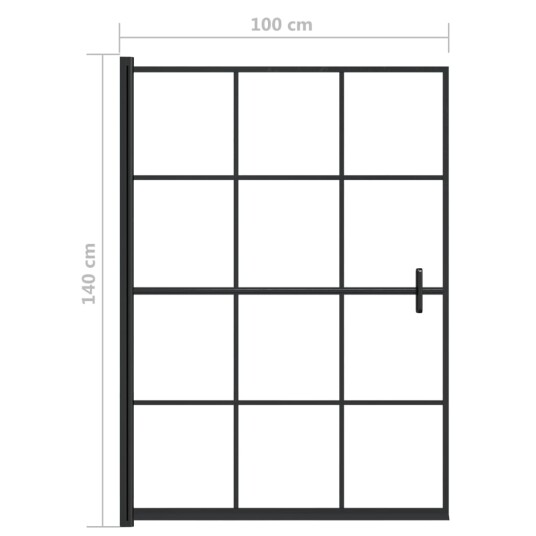 Dusjdør ESG 100x140 cm svart