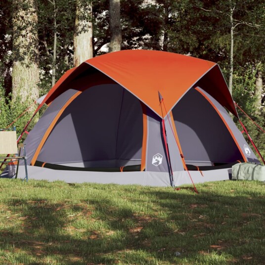 Campingtelt 4 personer grå og oransje vanntett Campingtelt 4 personer grå og oransje vanntett
