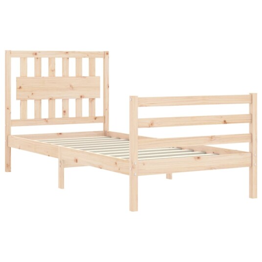 vidaXL Sengeramme med hodegavl 3FT single heltre