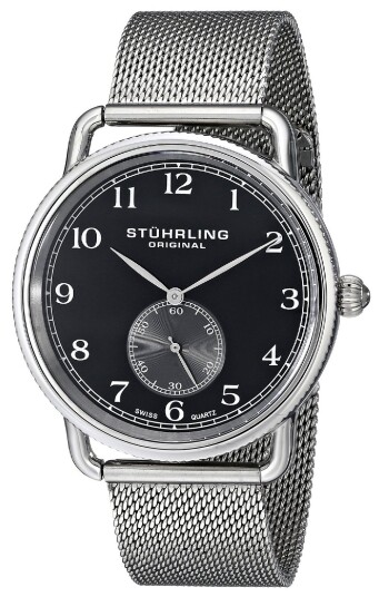 Stührling Original Herreklokke 207M.02 Sort/Stål Ø40 mm Stührling Original Herreklokke 207M.02 Sort/Stål Ø40 mm