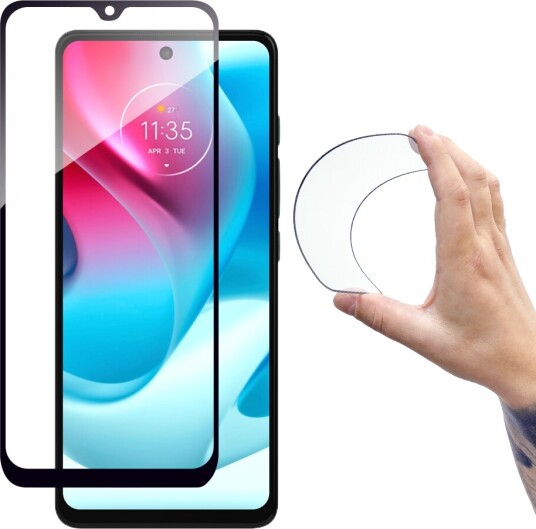 Full Cover Flexi Nano Glass Film Herdet Glass Med Moto G60s-Ramme