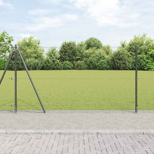 Gjerde med innlegg. Grå 1.2 x 100 m PVC belagt stål