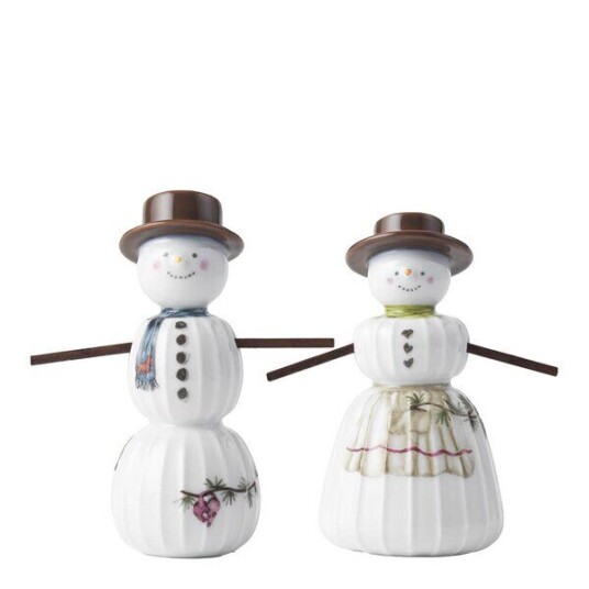Kähler Hammershøi Christmas figur 2 stk snømann og snøkone hvit Kähler Hammershøi Christmas figur 2 stk snømann og snøkone hvit