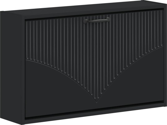 vidaXL Vegghengt skoskap HOORN 71 x 17 x 43 cm Konstruert tre Svart