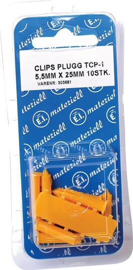 CLIPSPLUGG TCP 1 5.5X25 GUL 10PK.