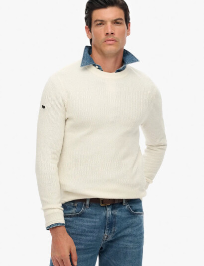 Superdry Lw Cotton Texture Jumper - White - L