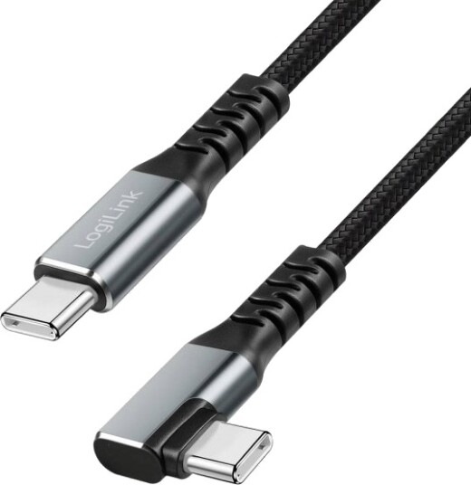Logilink Usb-C-Kabel Usb 3.2 Gen2 Usb-C®-Kontakt 0,5 M Svart Vinklet 90° Til Høyre Cu0270