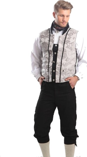 Sølje Askeladden silver vest til festdrakt (L)