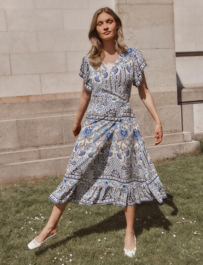 Rosemunde Rwelif Ss Midi Wrap Dress Blue 40