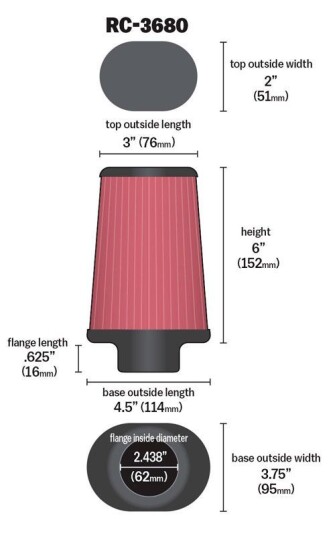 Sportluftfilter K&N Filters RC-3680 Sportluftfilter K&N Filters RC-3680