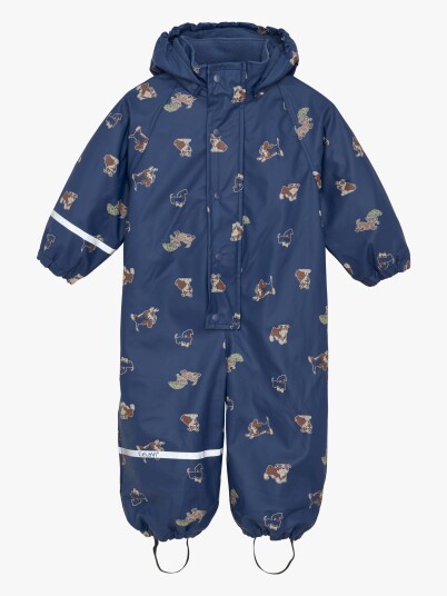 CeLaVi Rainwear Suit - Aop, W. Fleece - Blue - 80
