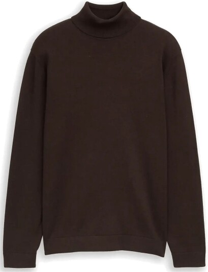 Tom Tailor Basic Turtle Neck Knit DARK CHOCOLATE BROWN MELANGE L Tom Tailor Basic Turtle Neck Knit DARK CHOCOLATE BROWN MELANGE L