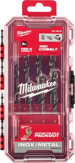 Milwaukee Bor I Metall Hss-Co, Sett 8 Stk. /1-10 Mm/