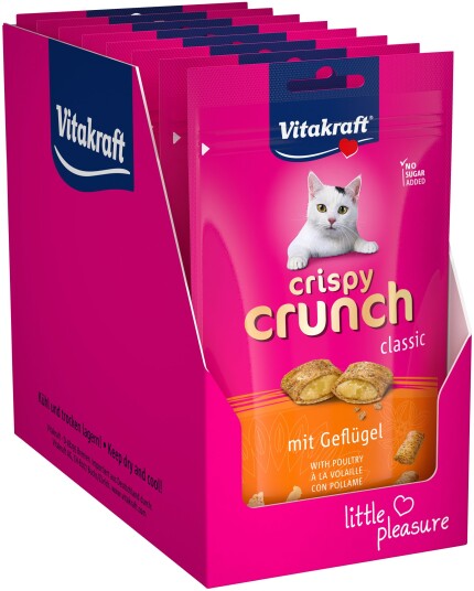 Vitakraft Cat Treats 9 X Crispy Crunch With Poultry 40G (Bundle)